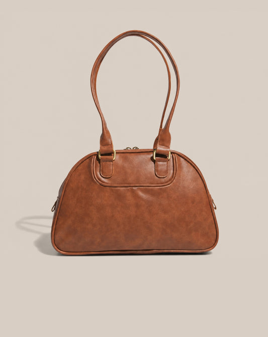 Sac à bandoulière Airliner en similicuir marron – Élégant et pratique