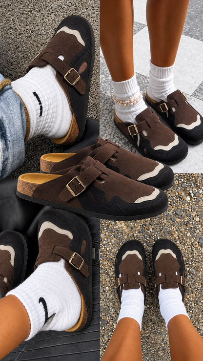 Sabots en Daim – Style Rétro Chic et Tendance